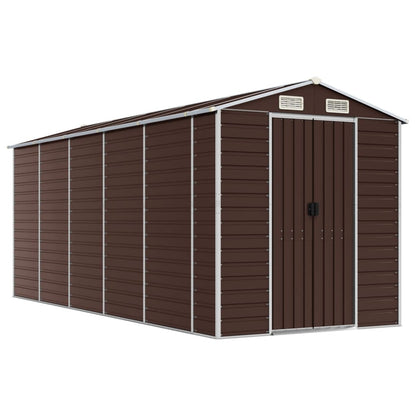 vidaXL Garden Shed | Brown | Galvanised Steel | Large | Garden Shed 2