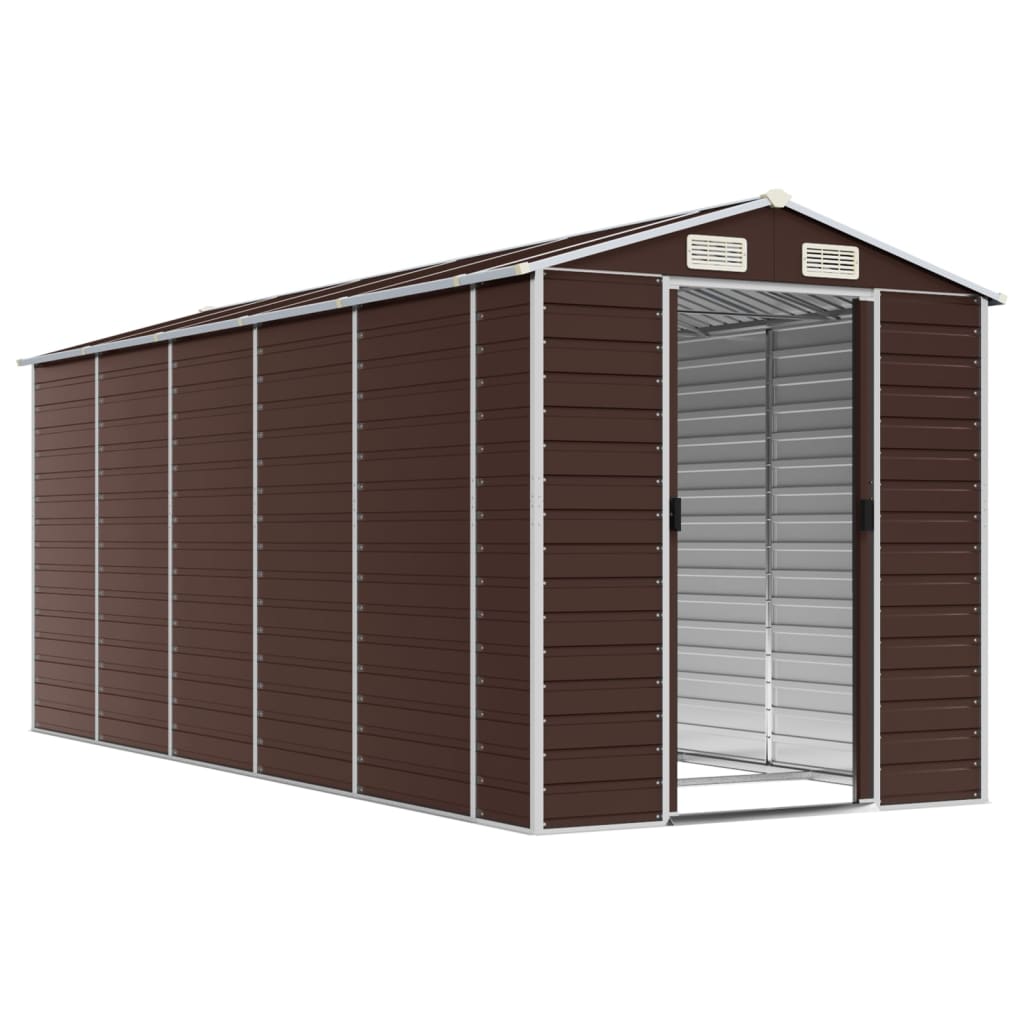 vidaXL Garden Shed | Brown | Galvanised Steel | Large | Garden Shed 3