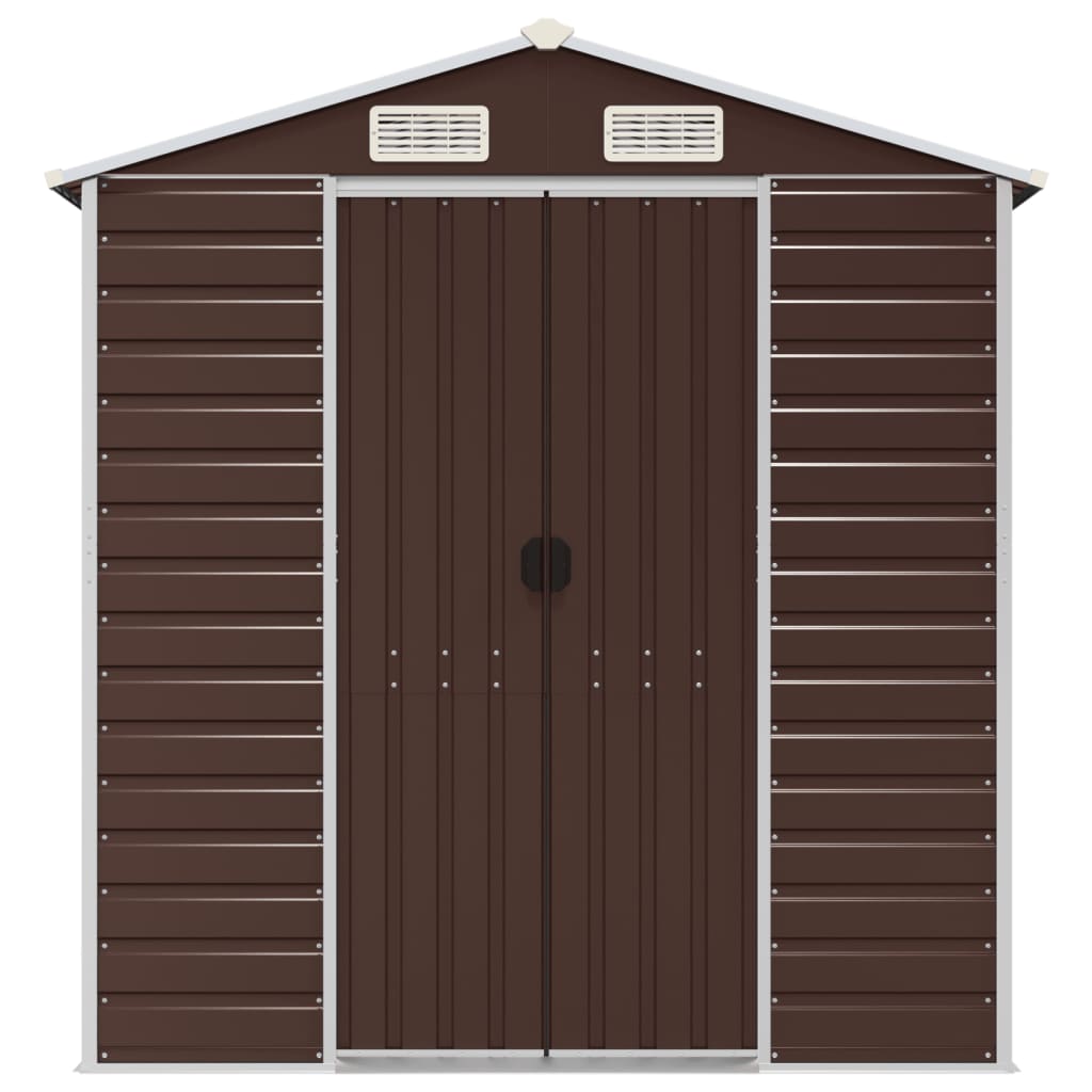 vidaXL Garden Shed | Brown | Galvanised Steel | Large | Garden Shed 4