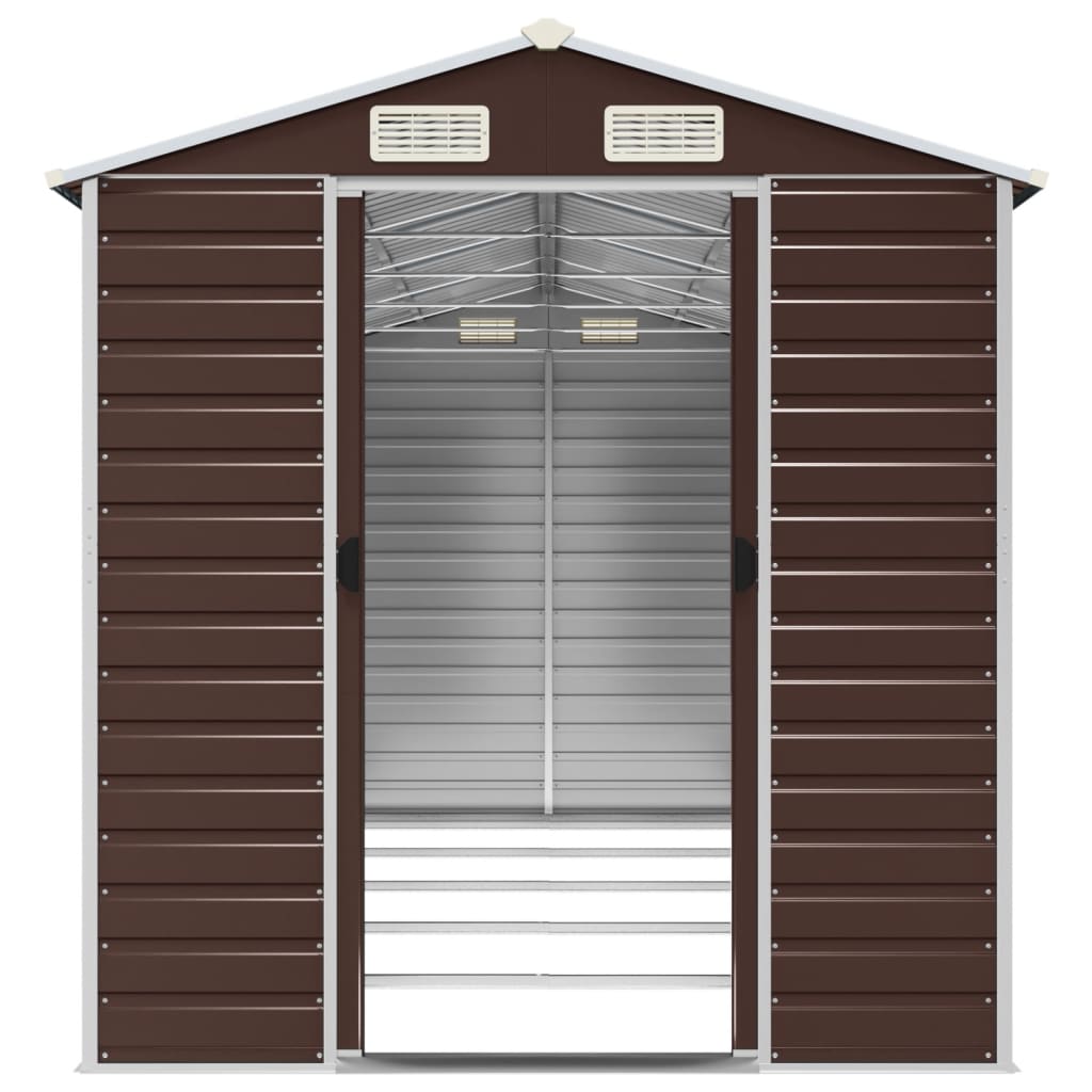 vidaXL Garden Shed | Brown | Galvanised Steel | Large | Garden Shed 5