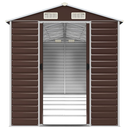 vidaXL Garden Shed Brown 191x555x198 cm Galvanised Steel 5