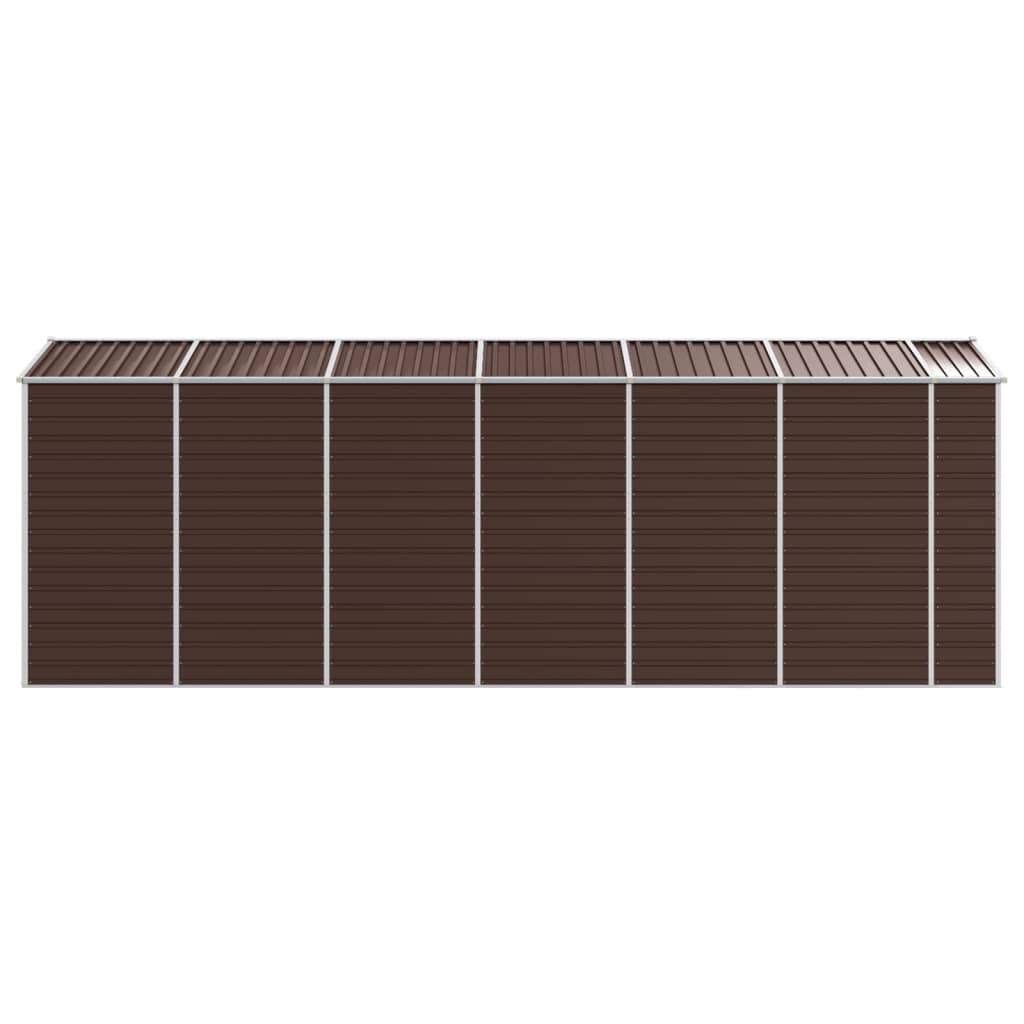 vidaXL Garden Shed Brown 191x555x198 cm Galvanised Steel 6
