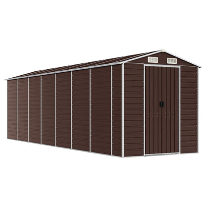 vidaXL Garden Shed Brown 191x640x198 cm Galvanised Steel 2