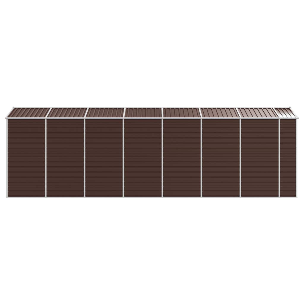 vidaXL Garden Shed Brown 191x640x198 cm Galvanised Steel 6