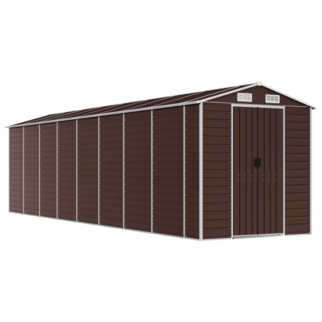 vidaXL Garden Shed Brown 191x725x198 cm Galvanised Steel 2