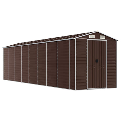 vidaXL Garden Shed Brown 191x725x198 cm Galvanised Steel 2
