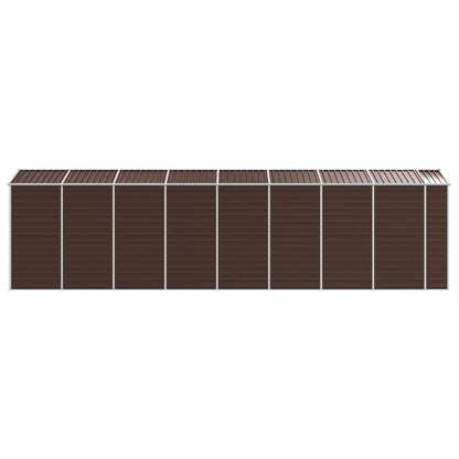 vidaXL Garden Shed Brown 191x725x198 cm Galvanised Steel 6