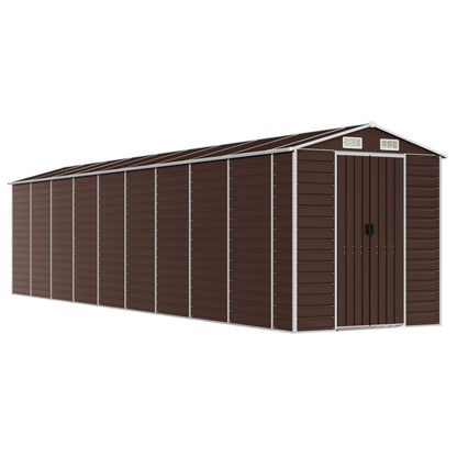 vidaXL Garden Shed Brown 191x810x198 cm Galvanised Steel 2