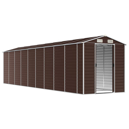 vidaXL Garden Shed Brown 191x810x198 cm Galvanised Steel 3