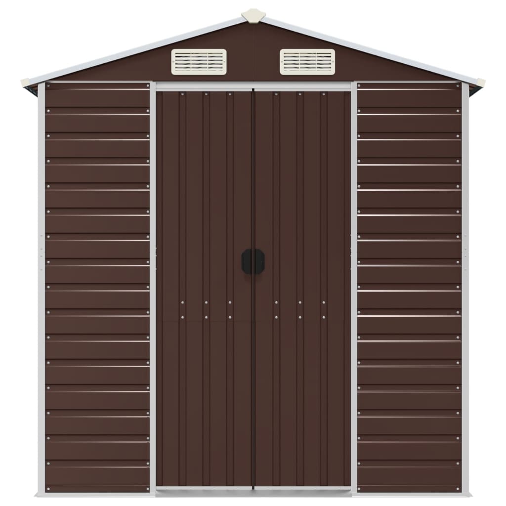 vidaXL Garden Shed Brown 191x810x198 cm Galvanised Steel 4