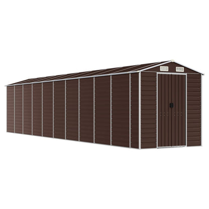vidaXL Garden Shed Brown 191x895x198 cm Galvanised Steel 2