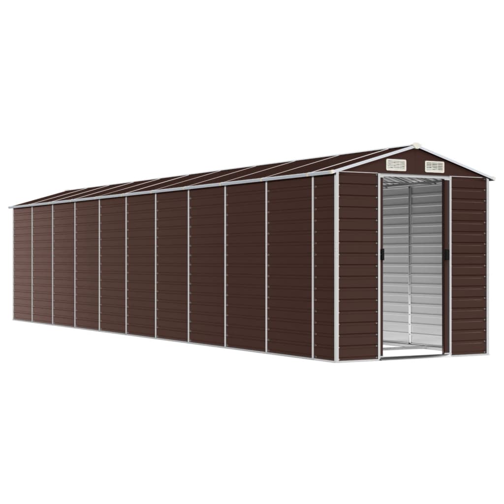 vidaXL Garden Shed Brown 191x895x198 cm Galvanised Steel 3