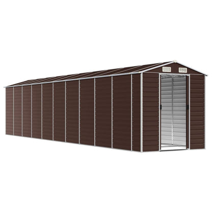 vidaXL Garden Shed Brown 191x895x198 cm Galvanised Steel 3