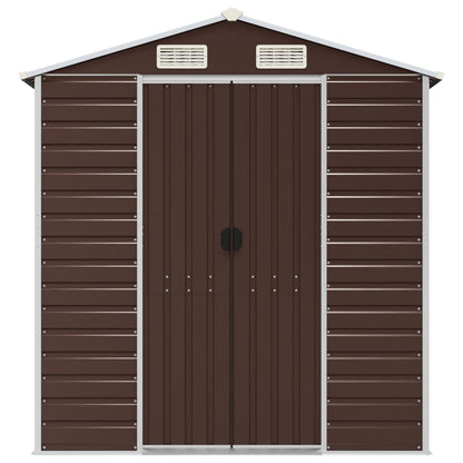 vidaXL Garden Shed Brown 191x895x198 cm Galvanised Steel 4