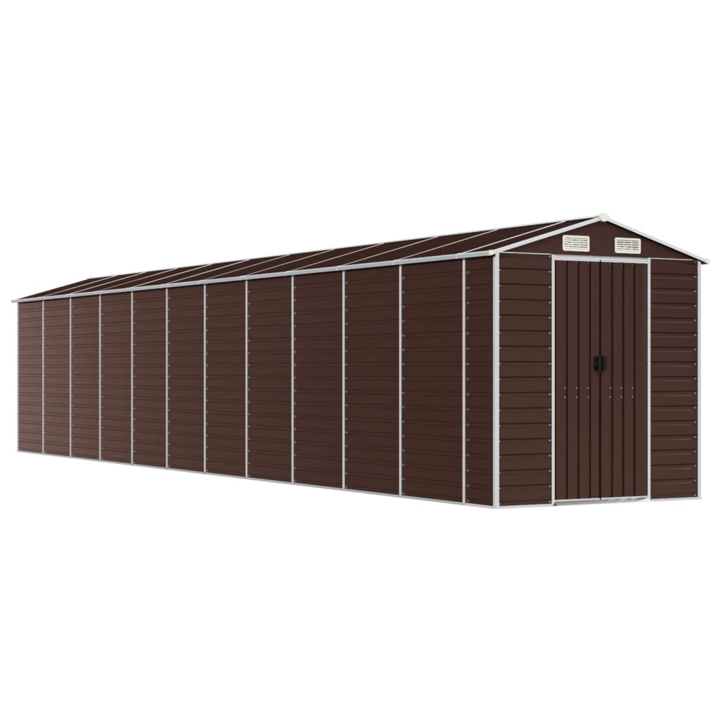 vidaXL Garden Shed Brown 191x980x198 cm Galvanised Steel 2