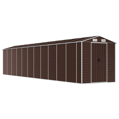 vidaXL Garden Shed Brown 191x980x198 cm Galvanised Steel 2