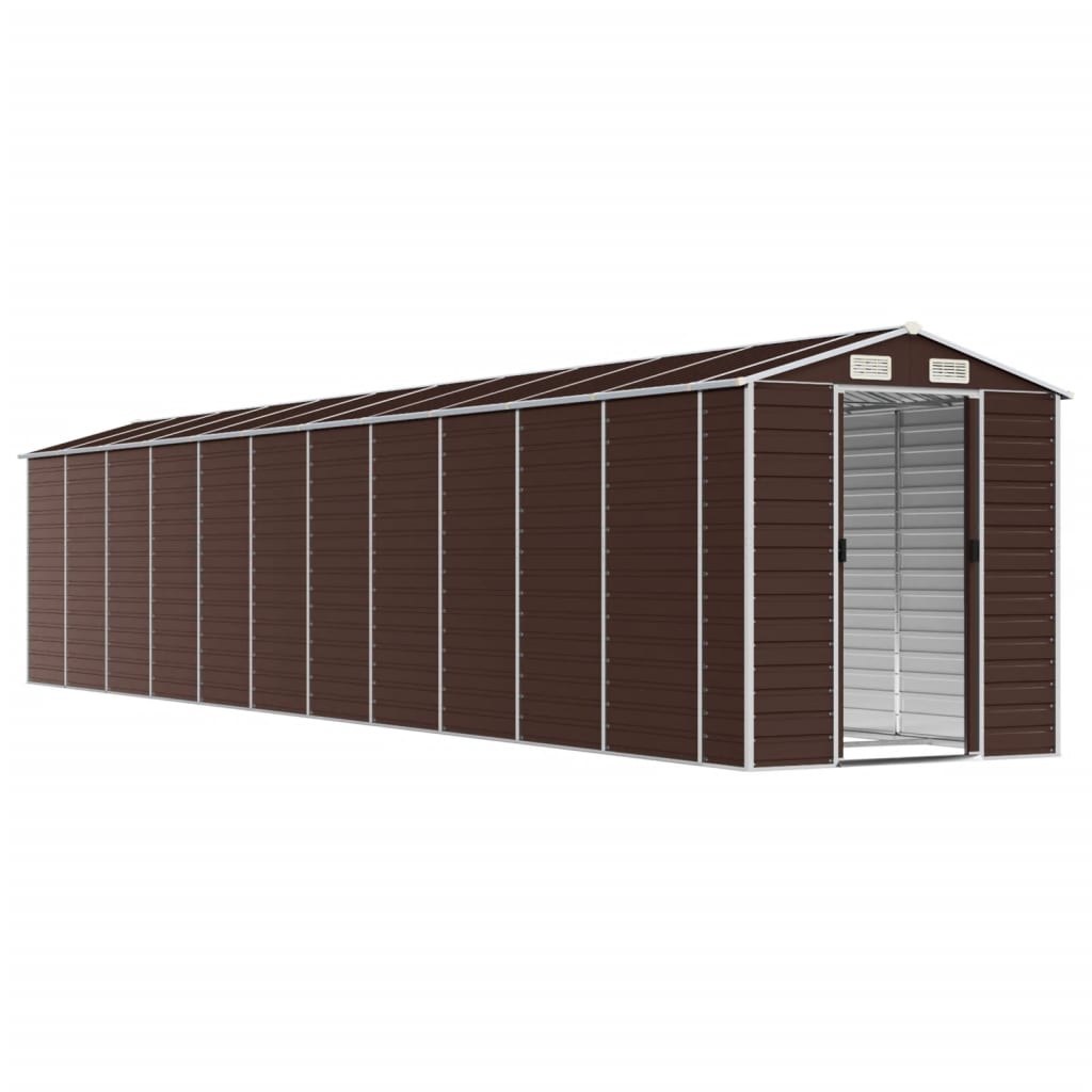 vidaXL Garden Shed Brown 191x980x198 cm Galvanised Steel 3