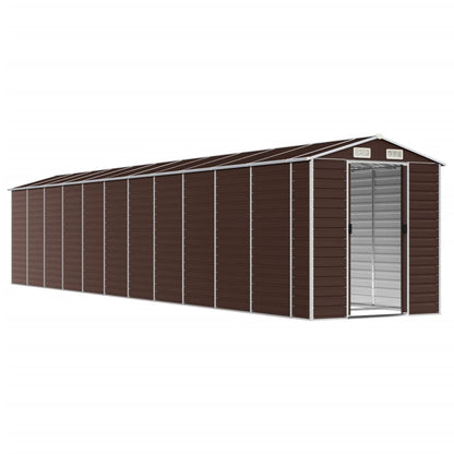 vidaXL Garden Shed Brown 191x980x198 cm Galvanised Steel 3