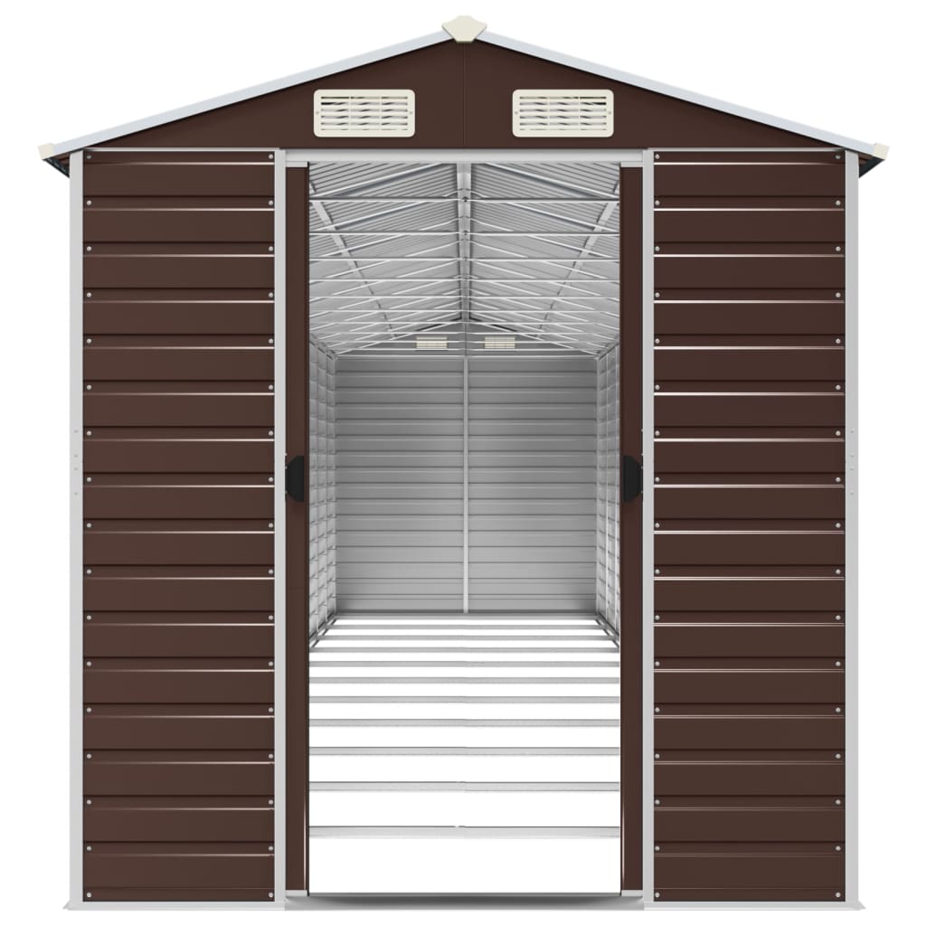 vidaXL Garden Shed Brown 191x980x198 cm Galvanised Steel 5