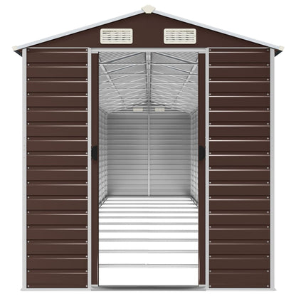 vidaXL Garden Shed Brown 191x980x198 cm Galvanised Steel 5