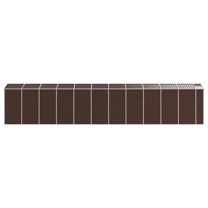 vidaXL Garden Shed Brown 191x980x198 cm Galvanised Steel 6
