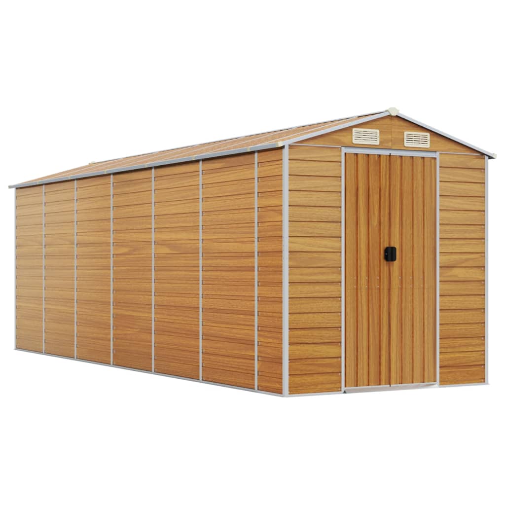 vidaXL Garden Shed Light Brown 191x555x198 cm Galvanised Steel 2