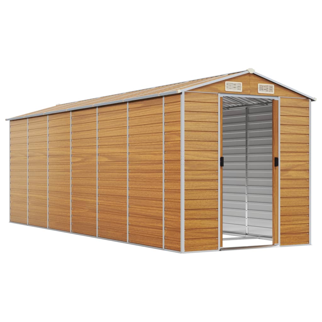 vidaXL Garden Shed Light Brown 191x555x198 cm Galvanised Steel 3
