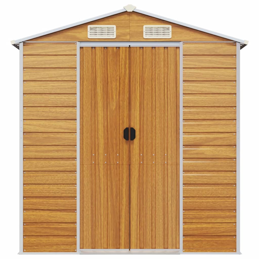 vidaXL Garden Shed Light Brown 191x555x198 cm Galvanised Steel 4