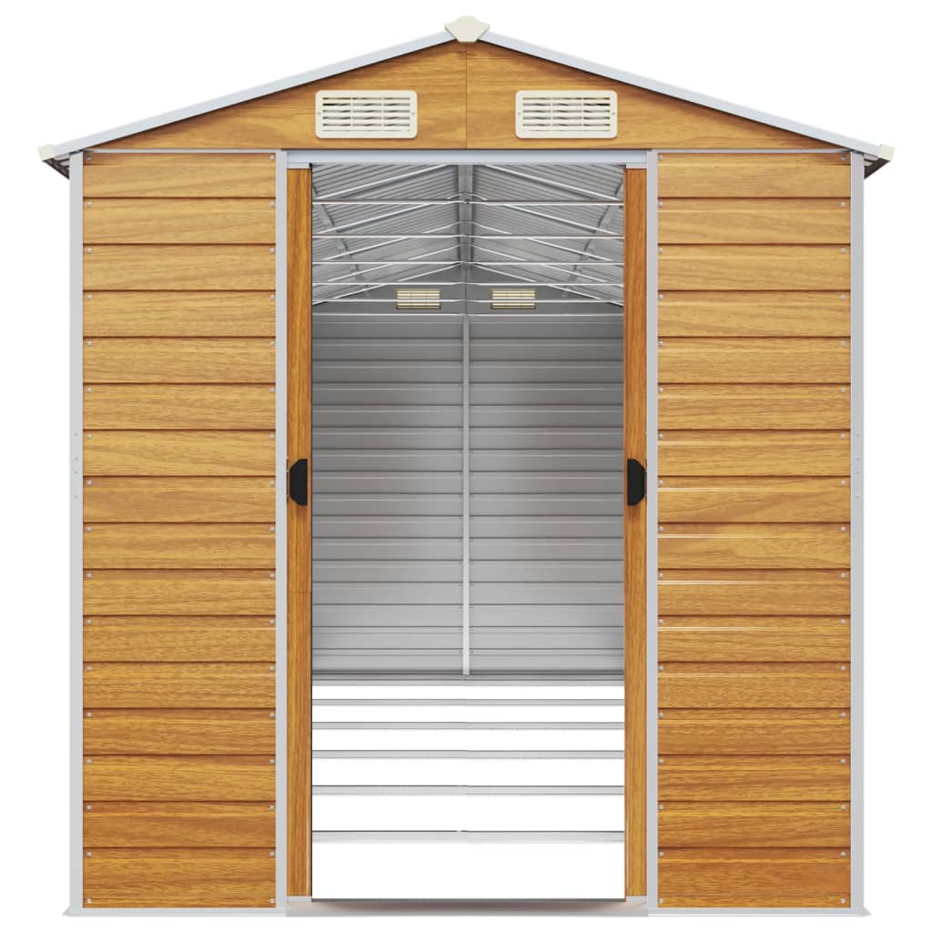 vidaXL Garden Shed Light Brown 191x555x198 cm Galvanised Steel 5