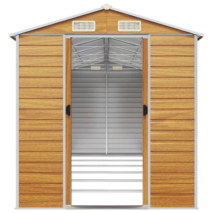 vidaXL Garden Shed Light Brown 191x555x198 cm Galvanised Steel 5