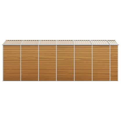 vidaXL Garden Shed Light Brown 191x555x198 cm Galvanised Steel 6
