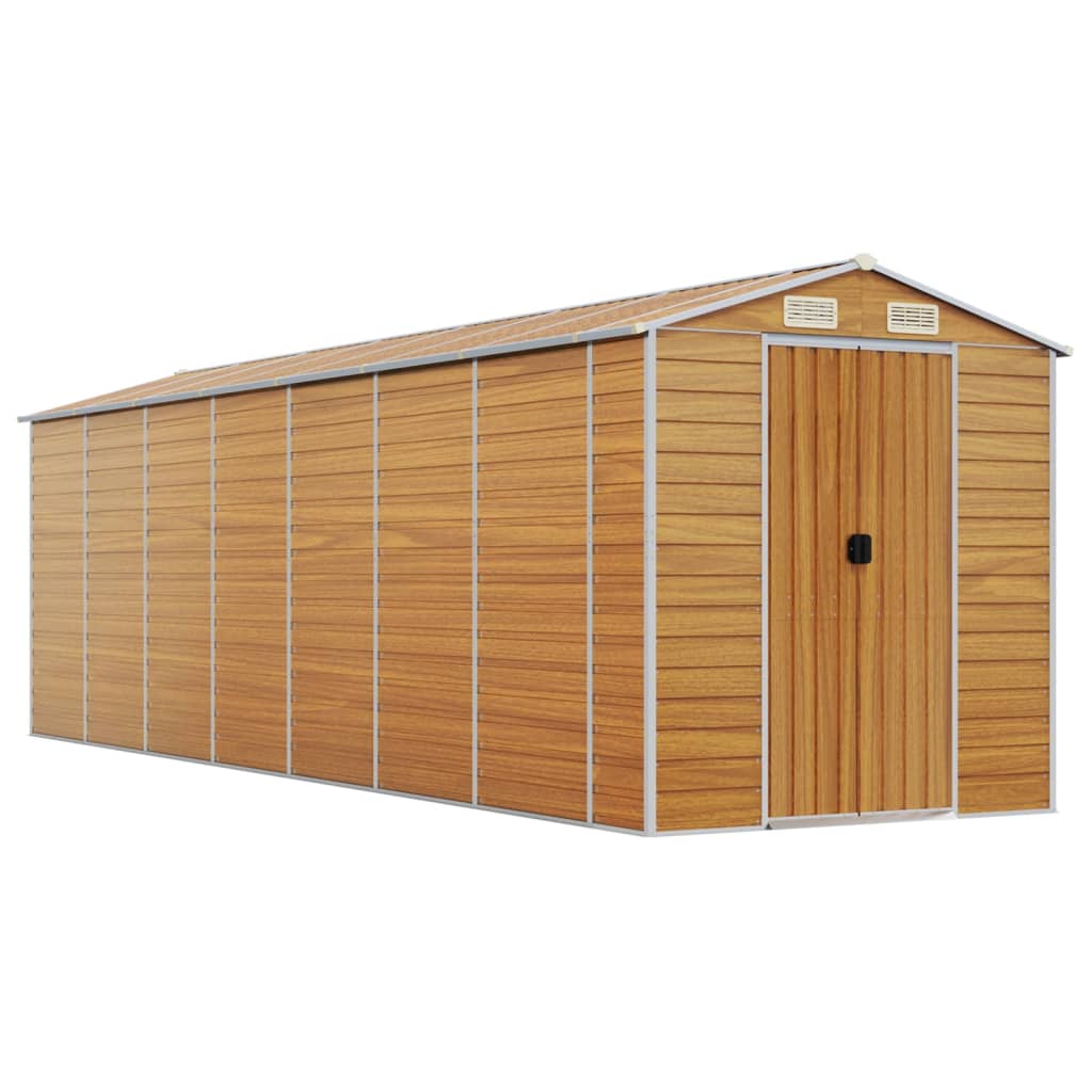 vidaXL Garden Shed Light Brown 191x640x198 cm Galvanised Steel 2