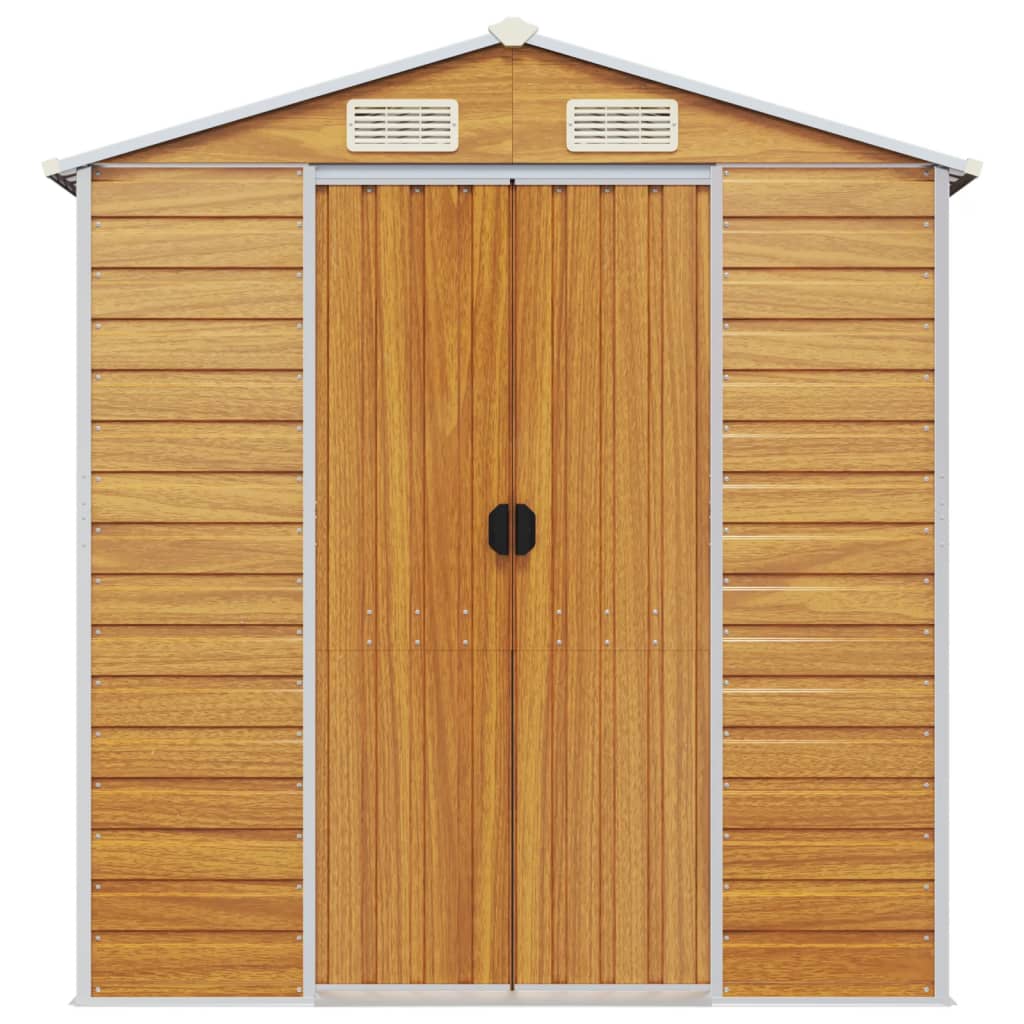 vidaXL Garden Shed Light Brown 191x640x198 cm Galvanised Steel 4