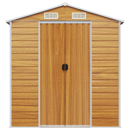 vidaXL Garden Shed Light Brown 191x640x198 cm Galvanised Steel 4