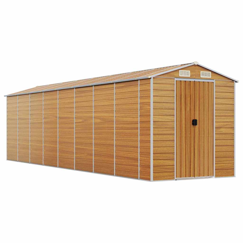 vidaXL Garden Shed Light Brown 191x725x198 cm Galvanised Steel 2