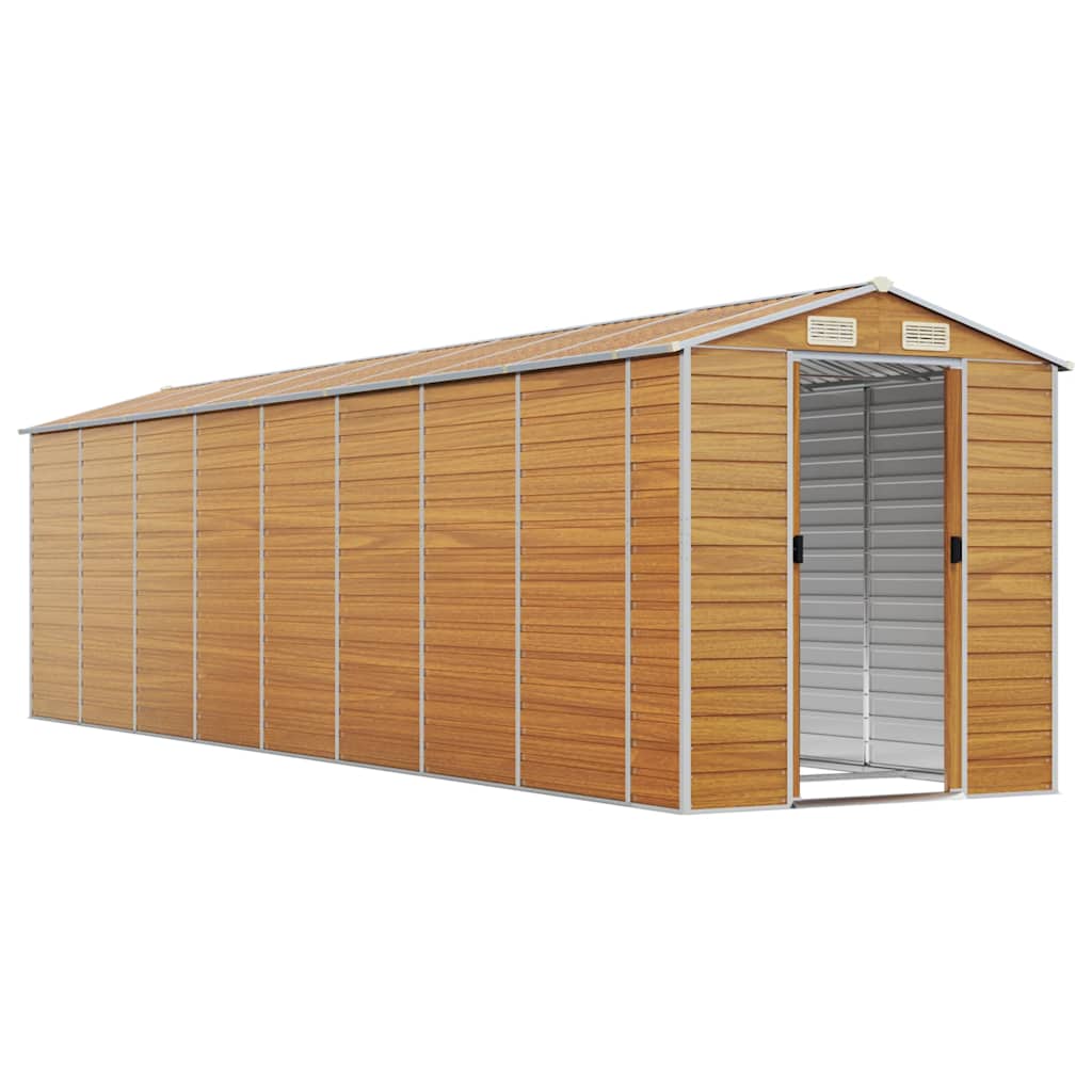 vidaXL Garden Shed Light Brown 191x725x198 cm Galvanised Steel 3