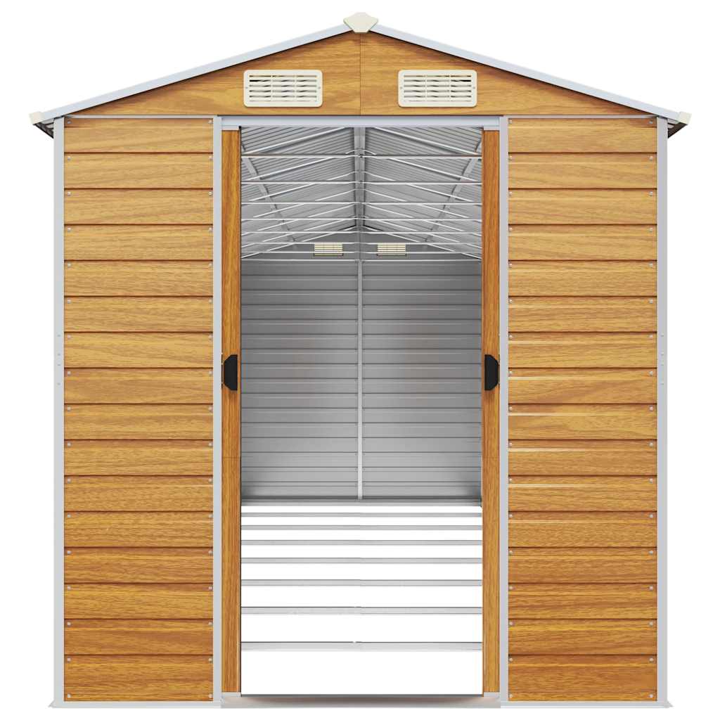 vidaXL Garden Shed Light Brown 191x725x198 cm Galvanised Steel 5