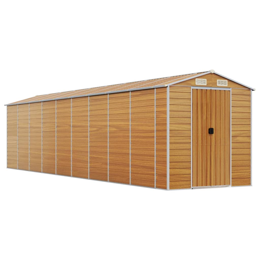 vidaXL Garden Shed Light Brown 191x810x198 cm Galvanised Steel 2