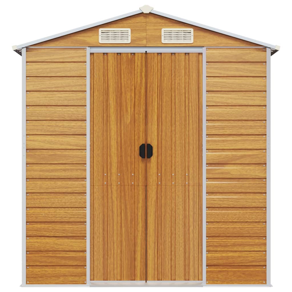 vidaXL Garden Shed Light Brown 191x810x198 cm Galvanised Steel 4