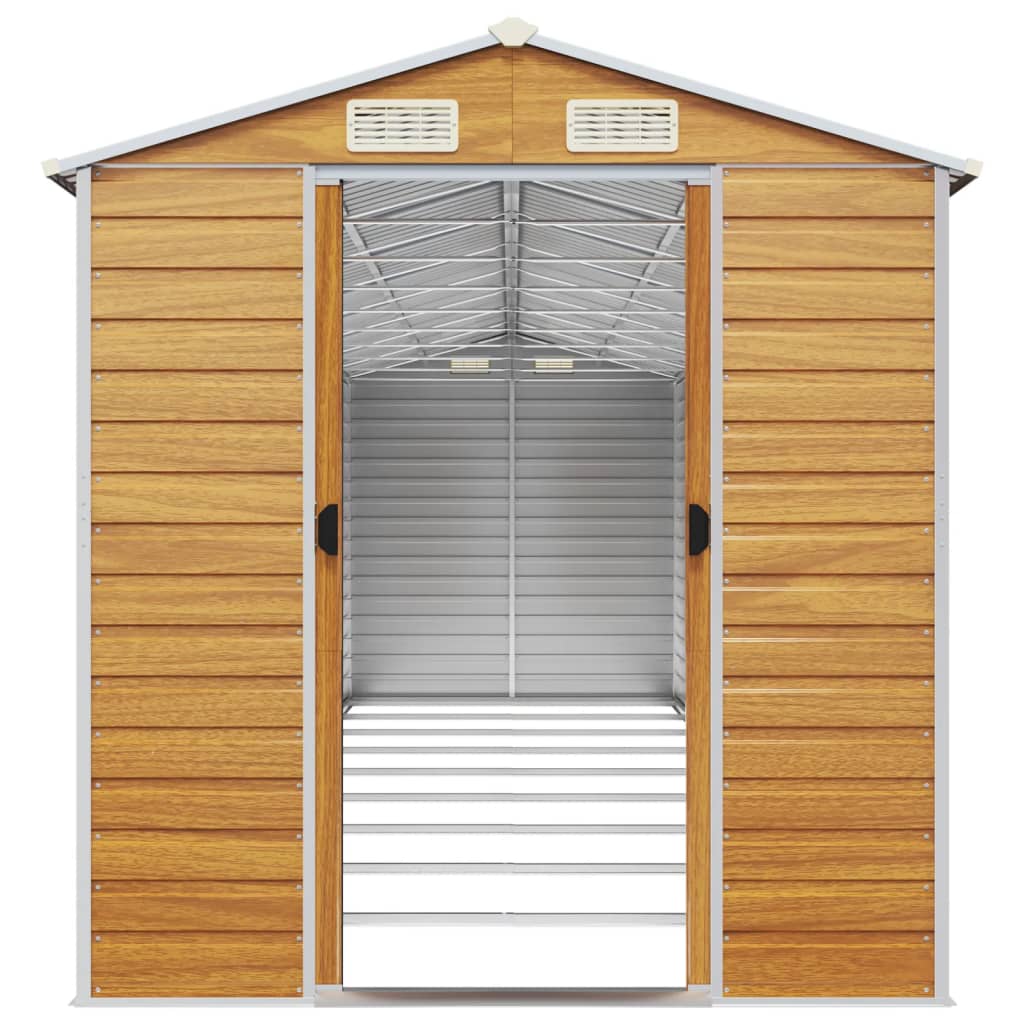 vidaXL Garden Shed Light Brown 191x810x198 cm Galvanised Steel 5