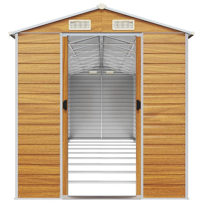 vidaXL Garden Shed Light Brown 191x810x198 cm Galvanised Steel 5
