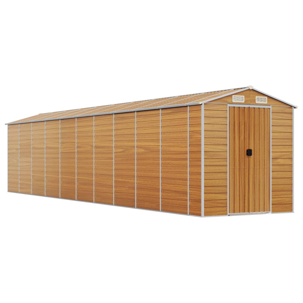 vidaXL Garden Shed Light Brown 191x895x198 cm Galvanised Steel 2