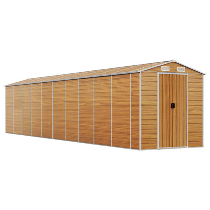 vidaXL Garden Shed Light Brown 191x895x198 cm Galvanised Steel 2
