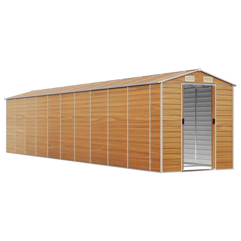 vidaXL Garden Shed Light Brown 191x895x198 cm Galvanised Steel 3