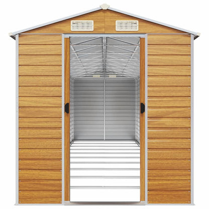 vidaXL Garden Shed Light Brown 191x895x198 cm Galvanised Steel 4