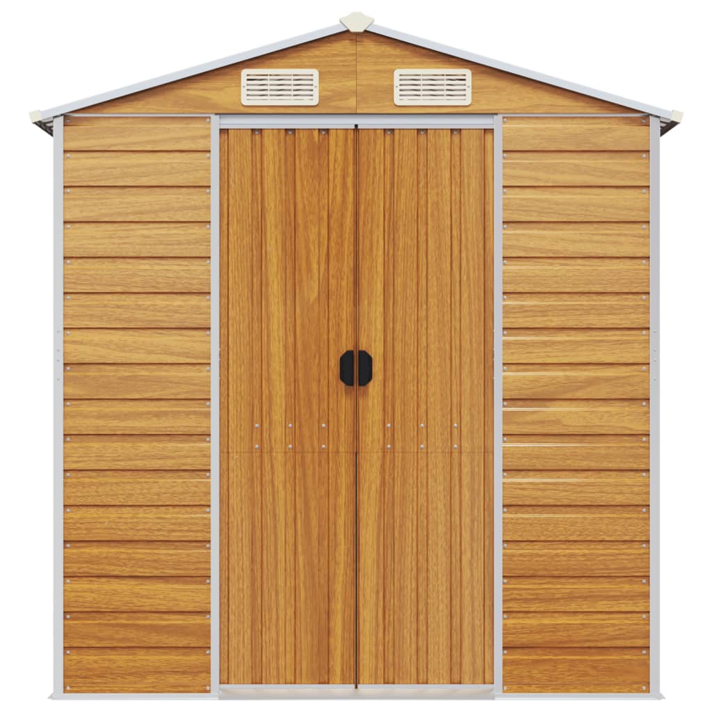 vidaXL Garden Shed Light Brown 191x895x198 cm Galvanised Steel 5