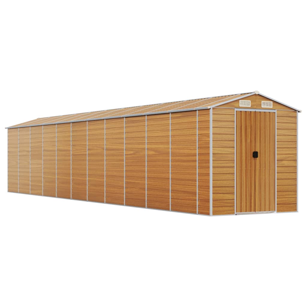 vidaXL Garden Shed Light Brown 191x980x198 cm Galvanised Steel 2