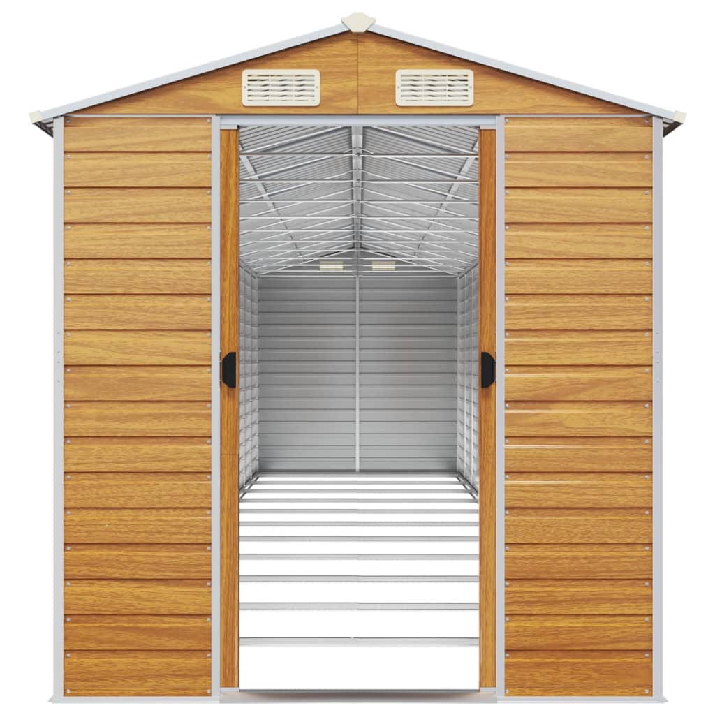vidaXL Garden Shed Light Brown 191x980x198 cm Galvanised Steel 5