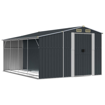 vidaXL Garden Shed Anthracite 277x365,5x179 cm Galvanised Steel 2