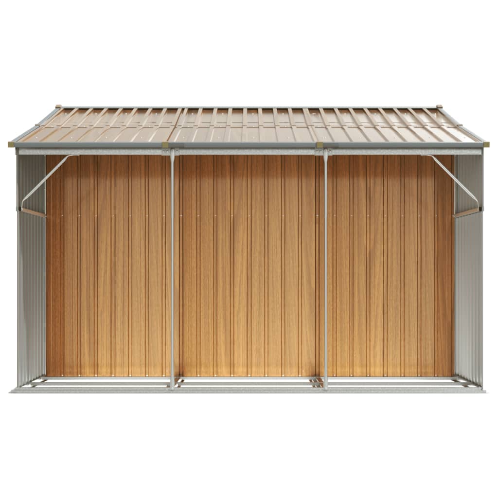 vidaXL Garden Shed Light Brown 277x279x179 cm Galvanised Steel 6
